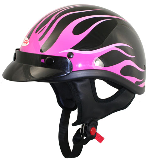 DOT Womens Pink Motorcycle Half Helmet without Visor